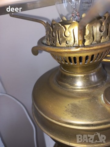 Висока старинна настолна лампа, снимка 3 - Настолни лампи - 43436089