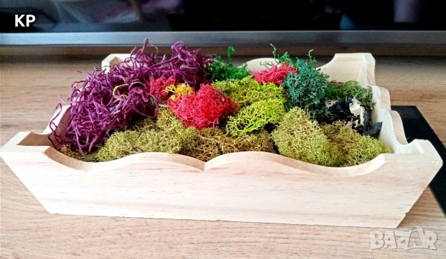 Скандинавски мъх + дървена кутия , снимка 5 - Декорация за дома - 51504238