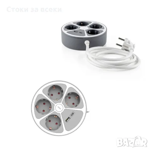 Удължител Technaxx, 4 контакта, 1x USB-A, 1x USB-C, снимка 1