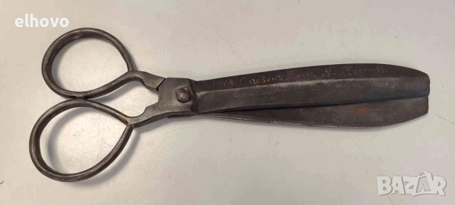 Голяма стара кована ножица 1884г, снимка 2 - Антикварни и старинни предмети - 51817210
