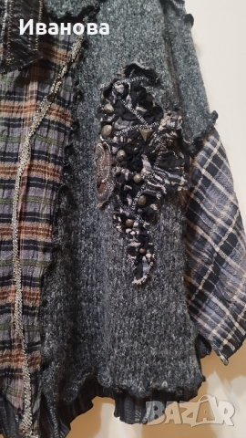 Зимна пола съчетание между плетиво и плат , снимка 2 - Поли - 44846918