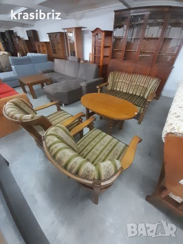 К-т Масивен Диван-Двойка с 2 фотьойла и маса , снимка 6 - Дивани и мека мебел - 34935509