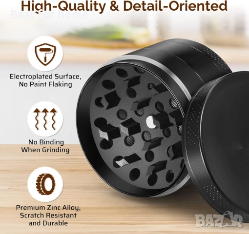 Anpro Билкарска мелничка от висококачествена цинкова спла, снимка 5 - Чопъри и пасатори - 52533536