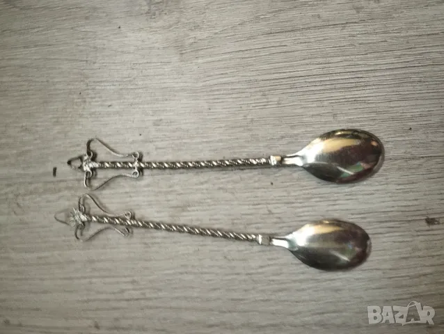 Комплект посребрени метални лъжички, снимка 3 - Други ценни предмети - 47736418