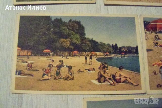 6 стари картички от плажа в Лозана, Швейцария около 1920 г., снимка 4 - Колекции - 32492470