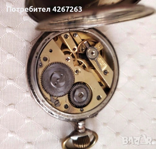 Старинен мъжки джобен часовник сребро 800, снимка 11 - Антикварни и старинни предмети - 52665635