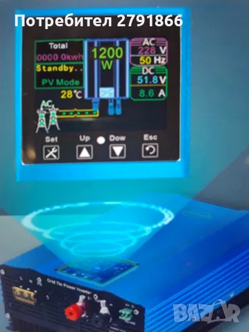 1000W 26-45V DC до 230V AC соларен инвертор мрежов