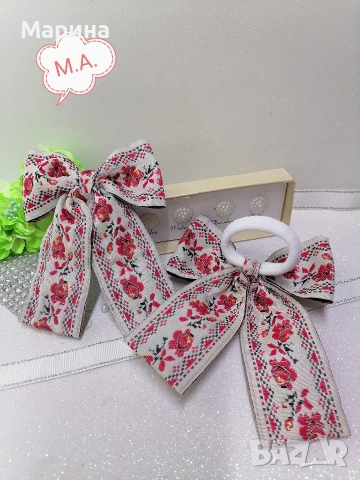 Панделка с фолклорни мотиви, снимка 3 - Аксесоари за коса - 53574130