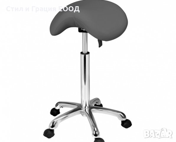 *Козметичен/фризьорски стол - табуретка Organic 59/78 см - бяла-черна - сива, снимка 3 - Друго оборудване - 28061653