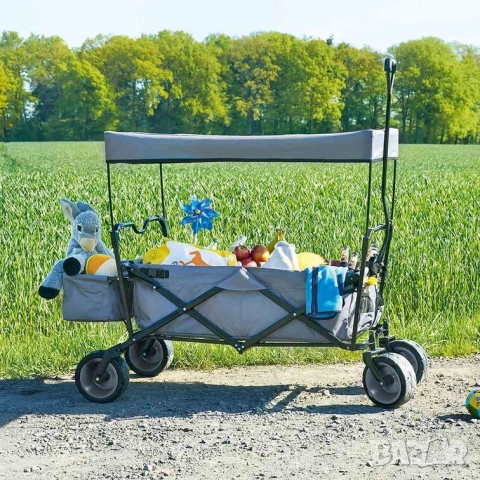 Сгъваема ръчна количка с покрив за къмпинг и плаж Pinolino Paco, снимка 5 - Къмпинг мебели - 53468115