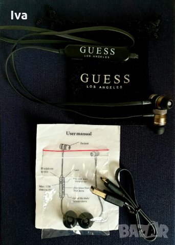 Нови оригинални Guess Bluetooth Earphones безжични блутут слушалки с микрофон, снимка 2 - Bluetooth слушалки - 28059136