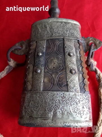 19Век ОСМАНСКА Барутница, Барутник, Сребро, Кост , Бронз, снимка 3 - Антикварни и старинни предмети - 52488973