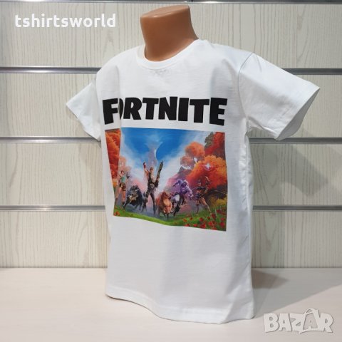 Нова детска тениска в бял цвят с дигитален печат Fortnite, снимка 10 - Детски тениски и потници - 35590239