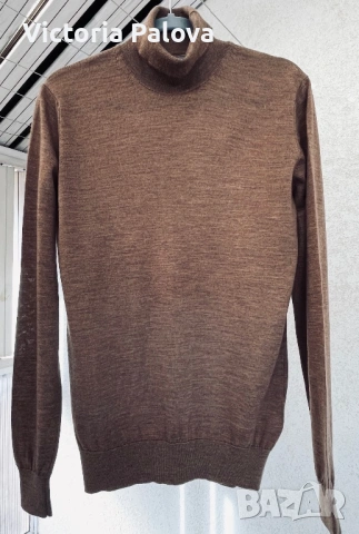 Кафяв мерино пуловер MADS NØRGAARD унисекс  Дания, снимка 6 - Пуловери - 53388153