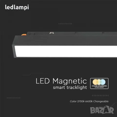 LED SMART Магнитен Линеен Осветител 12W 3в1 48V, снимка 2 - Лампи за таван - 49433451