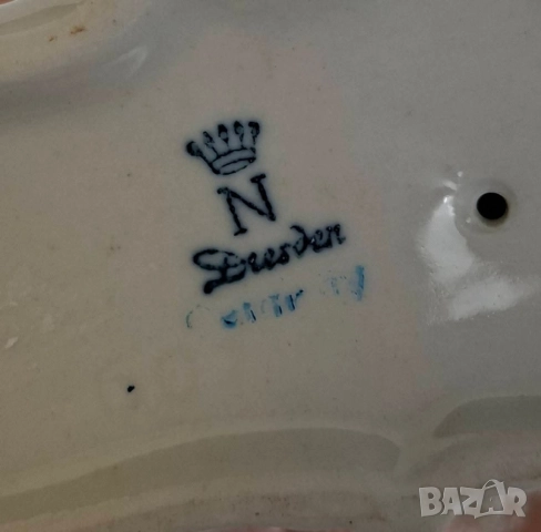 Порцеланова балерина с куче - Sandizell, Dresden 60-те, снимка 6 - Статуетки - 52615903