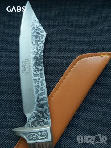 Ловен нож BUCK,фултанг,с дървена дръжка и кания, снимка 10 - Ножове - 49241627