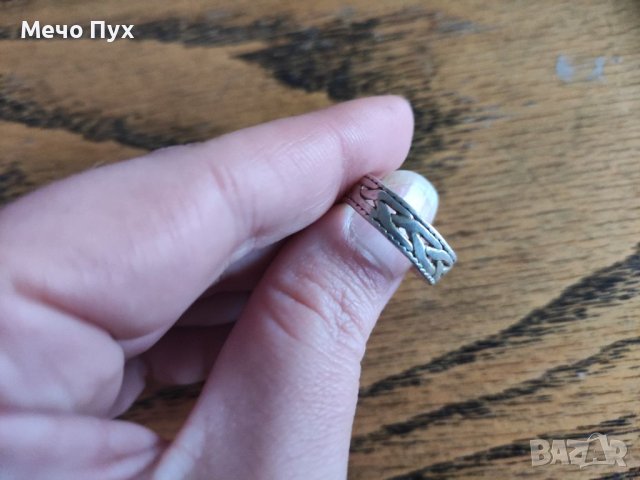 Сребърен пръстен - халка (118), снимка 2 - Пръстени - 39894166
