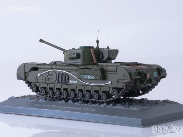 Churchill MK Великобритания танк 1944 - мащаб 1:43 на DeAgostini моделът е нов в блистер, снимка 4 - Колекции - 43966988
