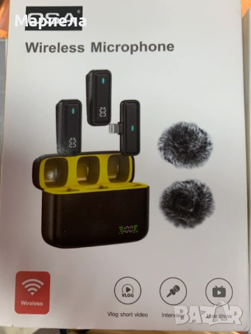 Комплект от 2 професионални безжични микрофона OSA K6 с калъф за зареждане