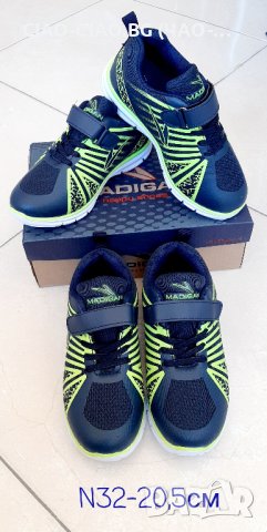 №31,32, Маратонки за момче MADIGAN черни с електриково зелен акцент, снимка 2 - Детски маратонки - 40664995