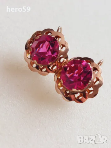 Дамски златни 14к обеци с топази, снимка 11 - Обеци - 48640491