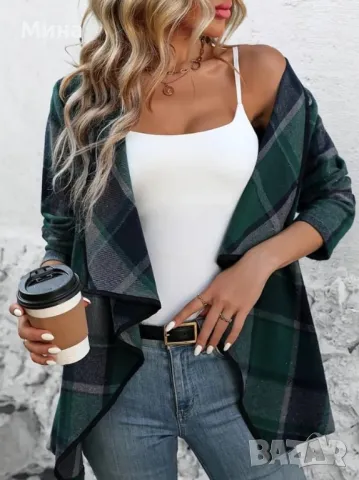 Карирано удължено сако, снимка 2 - Сака - 47273693