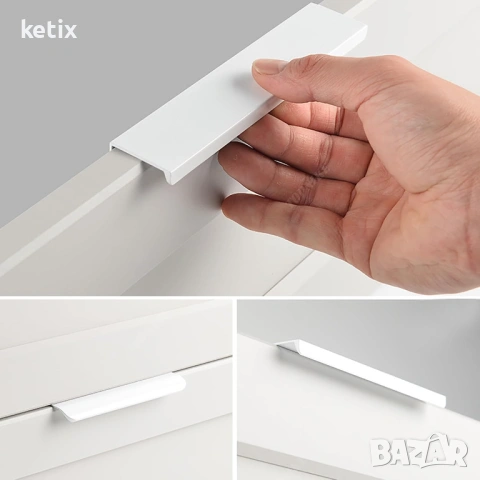 10 броя алуминиеви дръжки за мебели,8 см, снимка 2 - Шкафове - 53532801