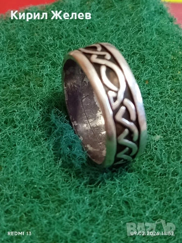 Сребърен пръстен орнаментиран Келтски възел символизира вечността 520081, снимка 3 - Пръстени - 53411917