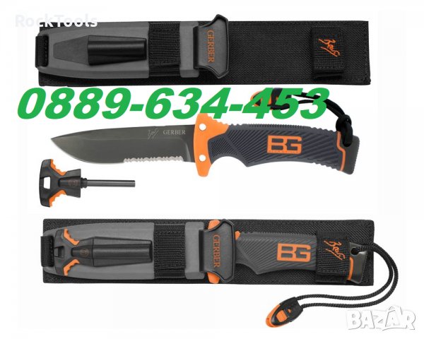 ТОП Ultimate Knife Bear Grylls нож за оцеляване Gerber с фиксирано острие, снимка 2 - Ножове - 32219525