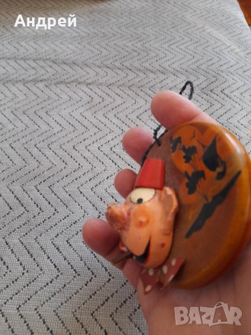 Стара дървена декорация,сувенир, снимка 4 - Други ценни предмети - 43885190