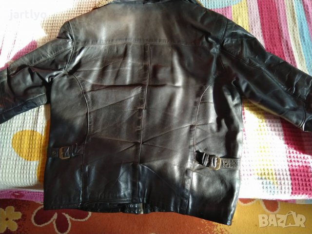 Официален черен панталон,кожено яке, снимка 2 - Якета - 27470882