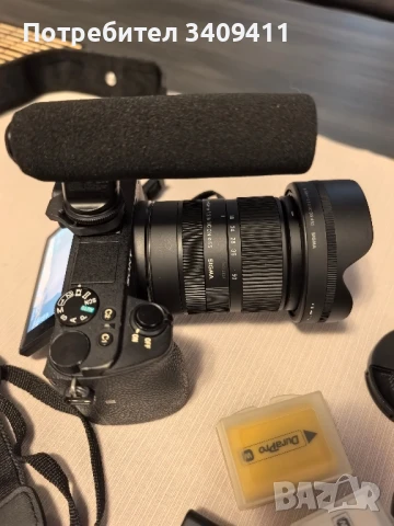Сони 6500+Sigma 18-50mm f/2.8 DC DN Contemporary+микрофон+батерии, снимка 4 - Обективи и филтри - 51331666