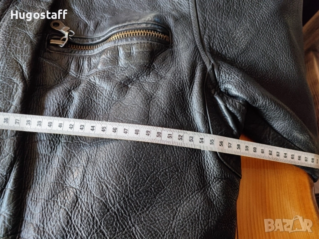 Винтидж черно спортно яке от конска кожа Л/Хл, снимка 5 - Якета - 52152480