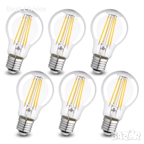 E27 LED крушка, клас A, 2.2W, 470LM, топла бяла - 6 броя, снимка 5 - Крушки - 52918654