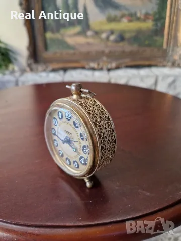 Прекрасен антикварен колекционерски немски бронзов будилник Blessing , снимка 7 - Антикварни и старинни предмети - 50308574