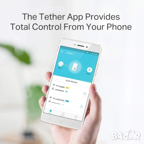 TP-Link WiFi ретранслатор AC1200 усилвател на сигнал с LAN порт, снимка 2 - Друга електроника - 52849404