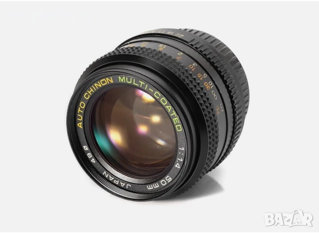 Auto Chinon Multi-Coated 50mm f/1.4 Ръчен Прайм Обектив, Резба Pentax K /PK , снимка 2 - Обективи и филтри - 51252130