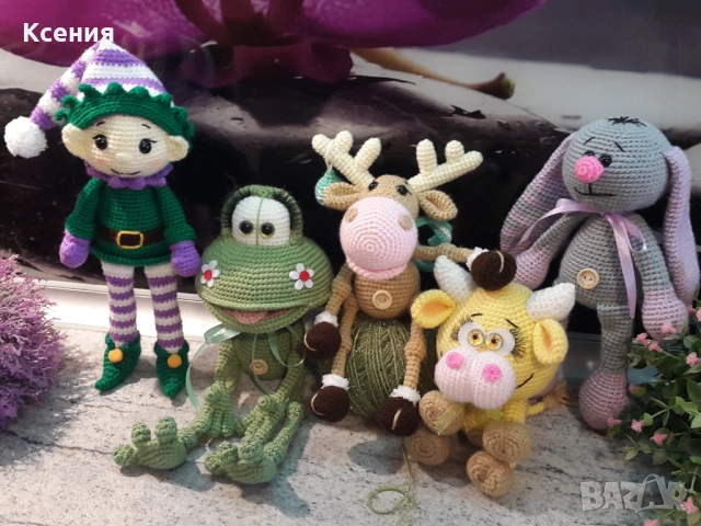 Плетена играчка Жаба, ръчно изработени, прекрасен подарък, снимка 8 - Плюшени играчки - 52063588