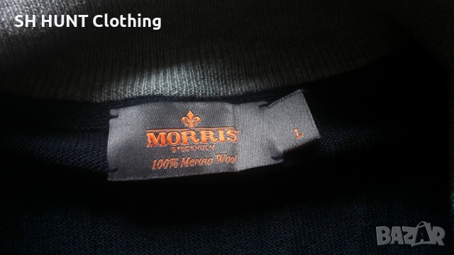MORRIS Merino Zip Cardigan 100% Merino Wool размер L жилетка 100% Мерино вълна - 1818, снимка 12 - Пуловери - 52979025