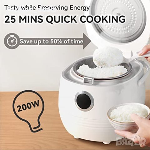 Нов многофункционален мини уред за готвене ориз 1,2 л 1-2 души кухня готвач дом, снимка 4 - Други - 40298006