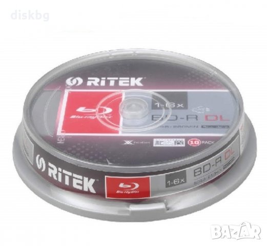 BD-R DL RITEК 50GB, 1-6x - празни дискове Блу Рей, двуслойни