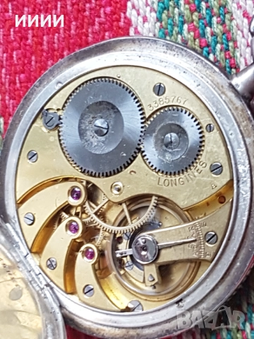 Сребърен джобен часовник с ниело LONGINES, снимка 4 - Антикварни и старинни предмети - 52559158