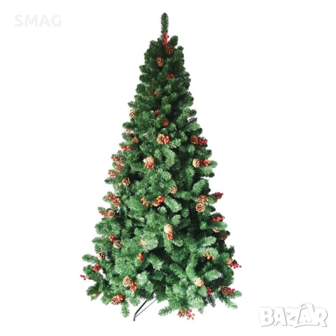 Коледна елха със шишарки зелена с 1168 клона - 2.10м_1240653