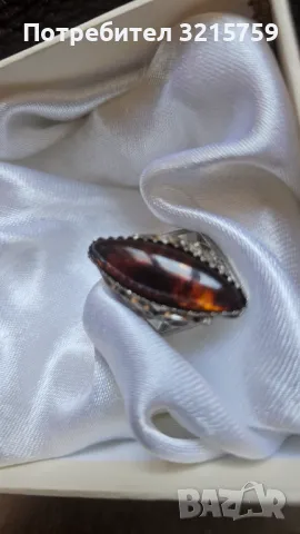 Пръстен кехлибар, снимка 4 - Пръстени - 49423868