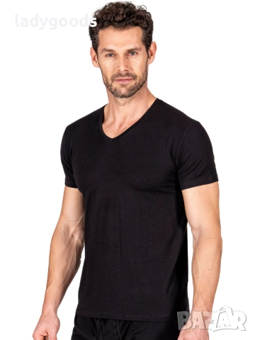 Мъжки тениски с V деколте.Памук и модал.Модел 073., снимка 4 - Тениски - 52345807