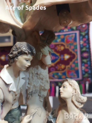  Страхотна Порцеланова Винтидж Настолна Лампа, снимка 6 - Настолни лампи - 53423921