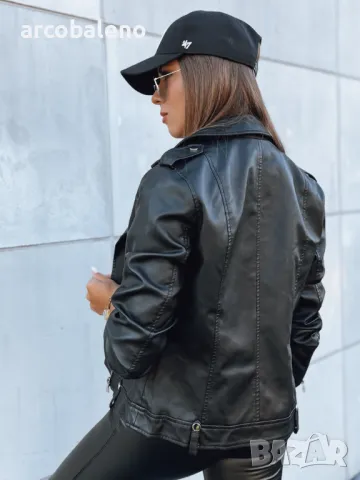 MODE MOSAIC Дамско кожено яке, снимка 4 - Якета - 48767709