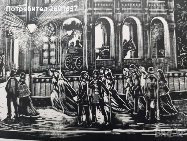 Красива стара литография 1865 г., снимка 2 - Картини - 48822361