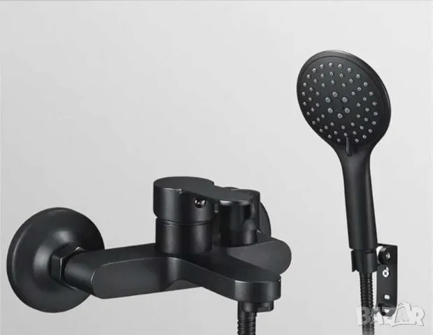 Стенен смесител за вана с ръчен душ неръждаема стомана, снимка 1